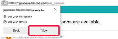 When prompted for access, click the [Allow] button