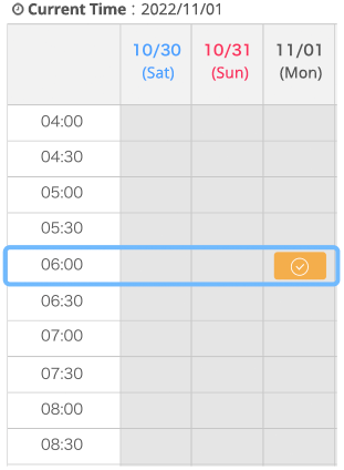 time schedule